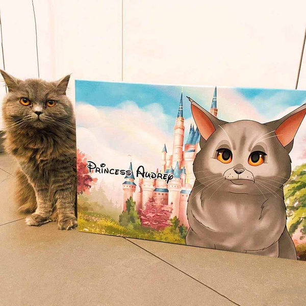 Custom Hand-Drawn Cartoon Pet Canvas